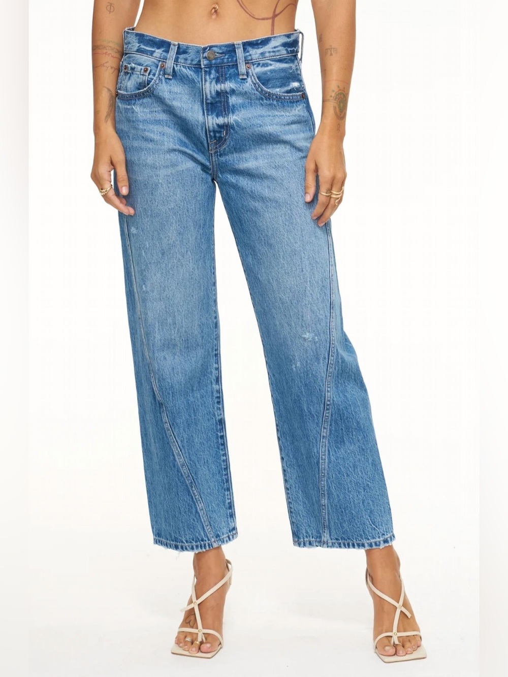 PISTOLA Lexi Mid-Rise Straight Leg Jeans — Light Wash / Blue